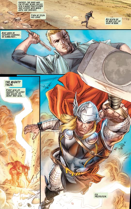 Blake summoning Thor
