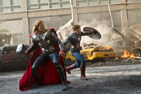 Thor & Captain America in Battle