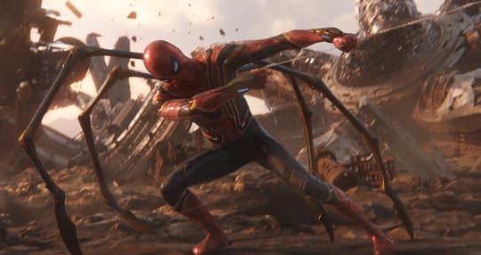 Spider-Man fighting on Titan