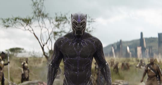 Black Panther (T'Challa) preparing to face Thanos and his children