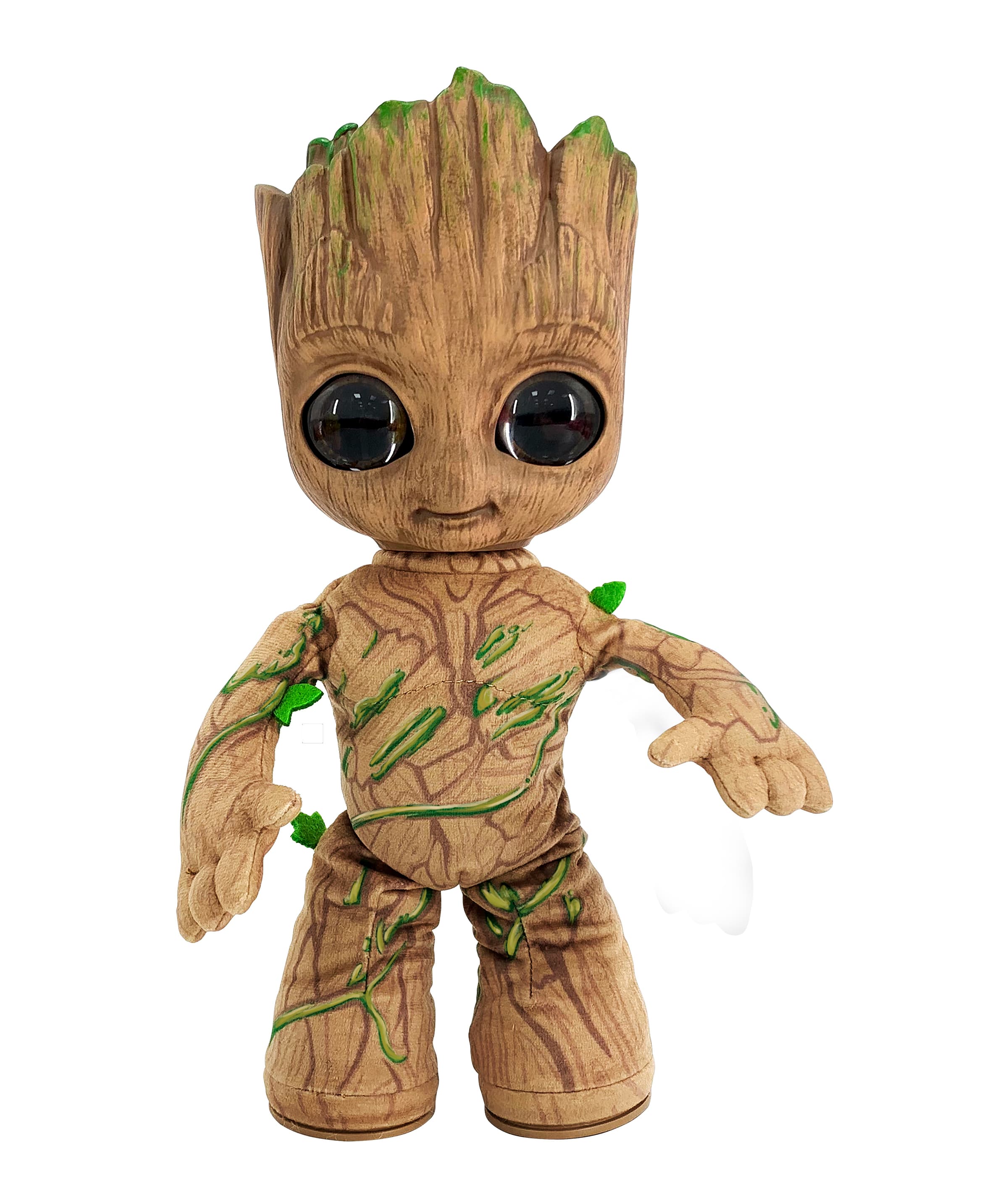 Groot plush / shop it <a href=https://www.target.com/p/marvel-i-am-groot-groovin-39-groot-plush/-/A-84794373>here</a>