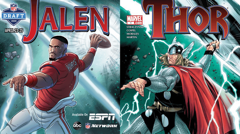 ESPN and Marvel Reimagine Comic Book Covers for the NFL Draft