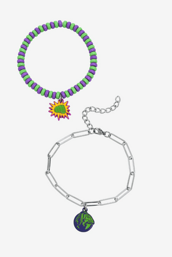She-Hulk bracelets / shop it <a href=https://www.hottopic.com/product/marvel-she-hulk-attorney-at-law-icon-bracelet-set/19568498.html >here</a>
