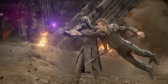 Star-Lord (Peter Quill) fighting Ronan 
