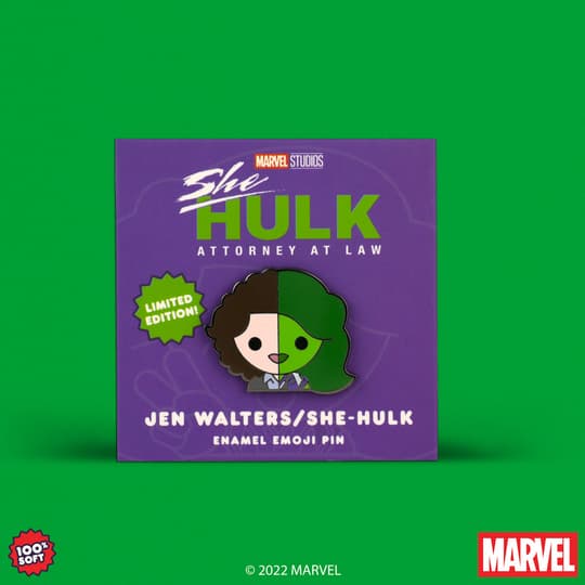 She-Hulk Pins by 100% Soft / shop them <a href=https://100soft.shop/collections/marvel-pins >here</a>