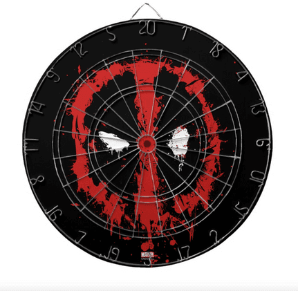 Deadpool Paint Splatter Logo Dartboard With Darts