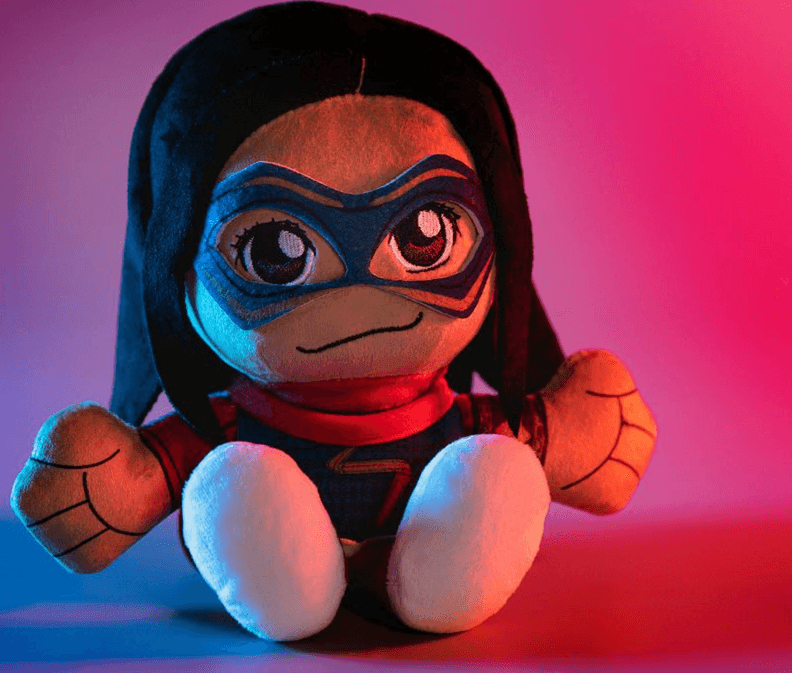 Ms. Marvel Bleacher Creature / shop it <a href=https://www.target.com/p/bleacher-creatures-marvel-ms-marvel-8-kuricha-sitting-plush/-/A-86500822>here</a>