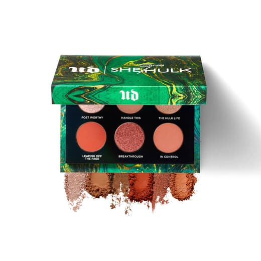 Urban Decay She-Hulk Collection / shop it <a href=https://www.urbandecay.com/she-hulk-limited-edition-makeup.html?gclid=Cj0KCQjwjbyYBhCdARIsAArC6LJxV11Urn2eAPcRQJj1jx5Lbsfoekc8zmkleKw6iaK2cv6SnNZMUggaAmKCEALw_wcB&gclsrc=aw.ds>here</a>