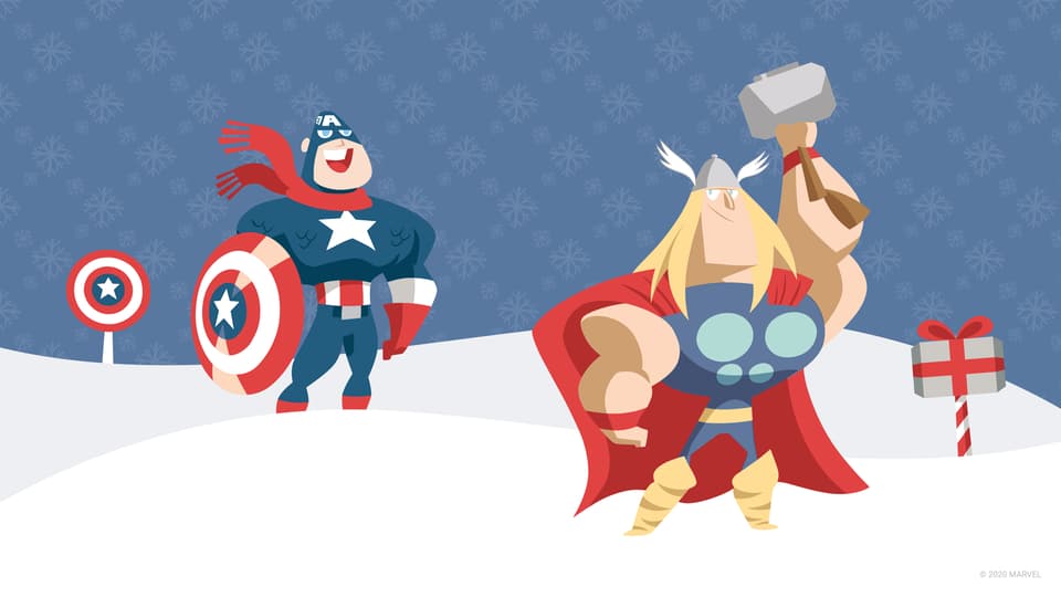 New Holiday Video Call Backgrounds Celebrate the Spirit of the Season |  Marvel