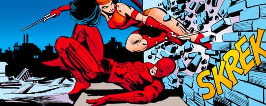 Elektra faces off against Daredevil.