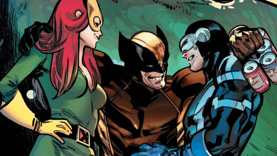 Wolverine celebrates Krakoa with Marvel Girl and Cyclops