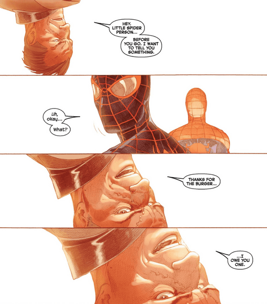 Miles and Molecule Man's life-changing interaction