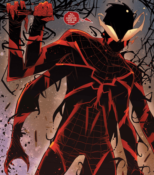 Miles bonds with Carnage symbiote
