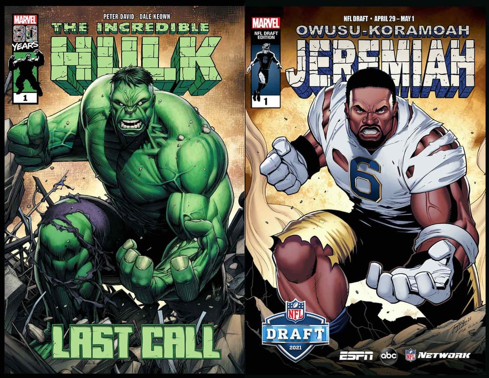 Marvel, ESPN create 'Incredible Hulk'-inspired cover featuring Notre Dame's Jeremiah  Owusu-Koramoah