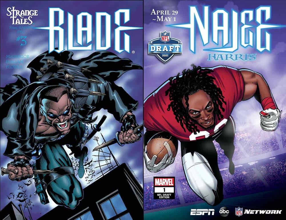 ESPN and Marvel Reimagine Comic Book Covers for the NFL Draft