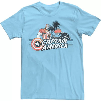 Men's Marvel Tropical Captian America Comic Tee