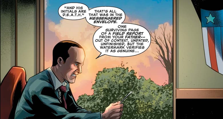 Coulson reading a report