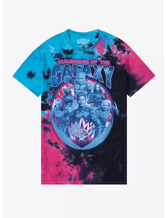 Marvel Guardians Of The Galaxy Characters Tie-Dye Boyfriend Fit Girls T-Shirt