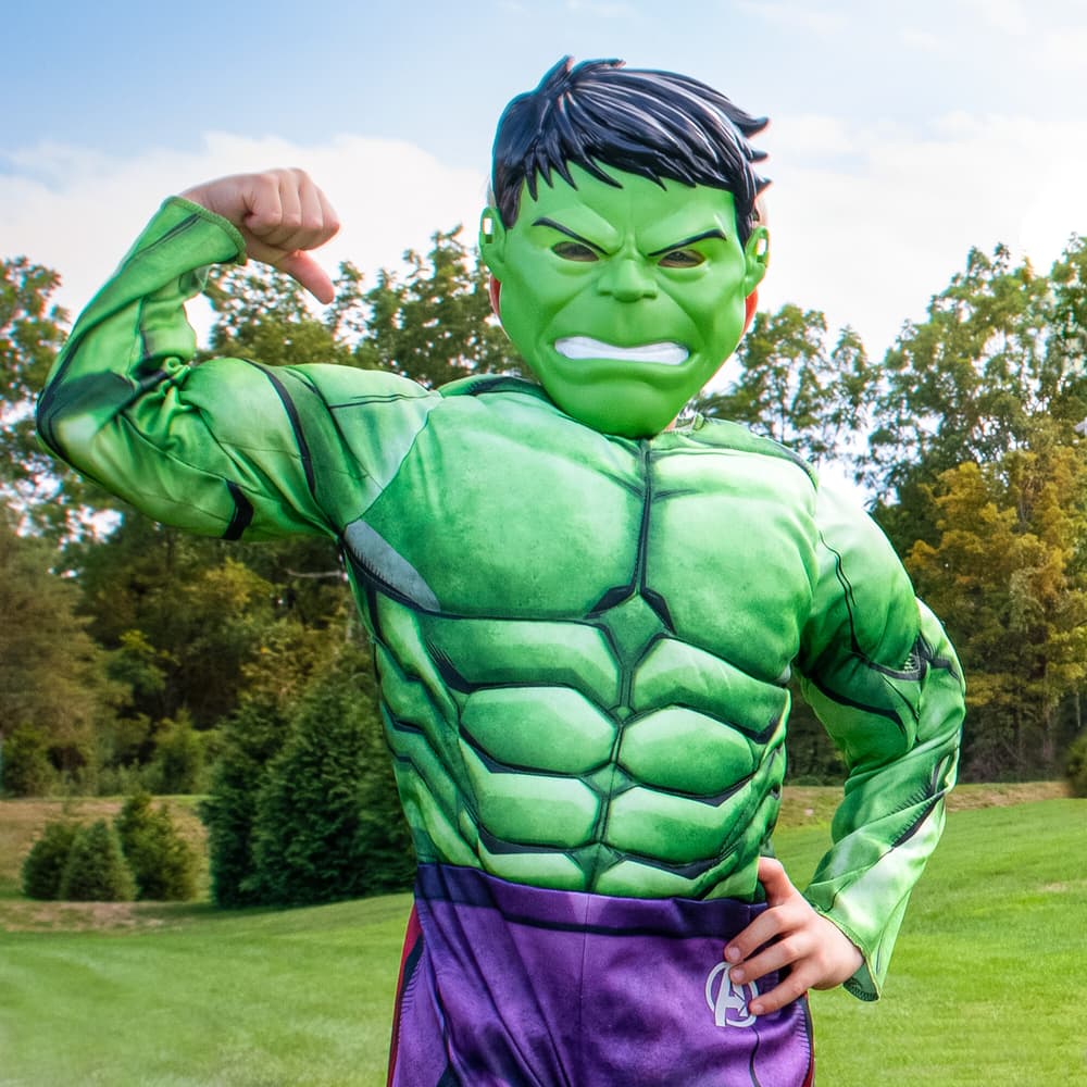 Kids Hulk costume / shop it <a href=https://www.halloweencostumes.com/hulk-child-costume-qualux-.html>here</a>