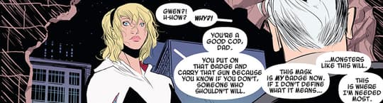 Gwen reveals her identity to her Father