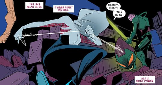 Spider-Woman fights Harry Osborne