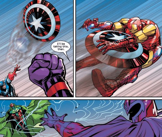 Magneto fights the Avengers