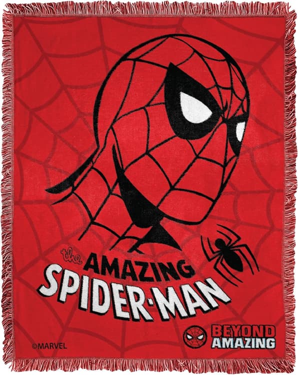 Northwest Spider-Man: Beyond Amazing Woven Jacquard Throw Blanket, 46" x 60", Classic Spidey