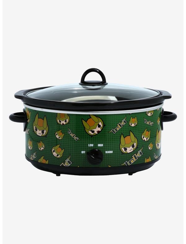 Loki slow cooker / shop it <a href=   https://www.boxlunch.com/product/marvel-loki-chibi-loki-7-quart-slow-cooker---boxlunch-exclusive/17202708.html>here</a>