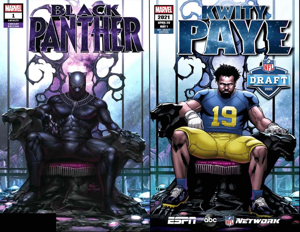 Kwity Paye by Sean Chen and Lee Duhig, after BLACK PANTHER #1 by InHyuk Lee