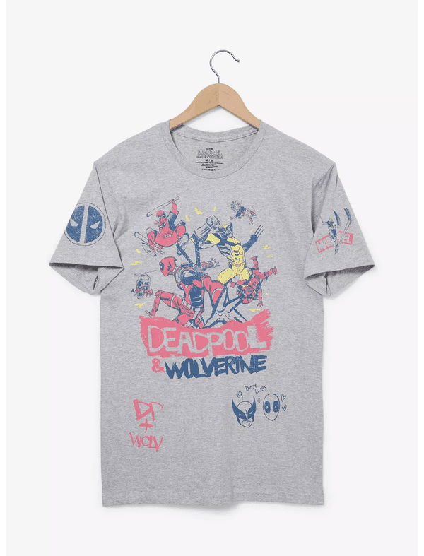 Marvel Deadpool & Wolverine Doodle Icons T-Shirt - BoxLunch Exclusive
