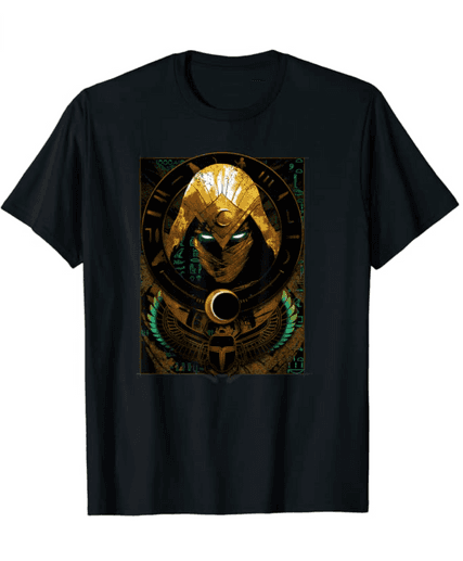 Moon Knight Scarab t-shirt / shop it <a href=https://www.amazon.com/Marvel-Knight-Scarab-Poster-T-Shirt/dp/B09TS3L64R>here</a>