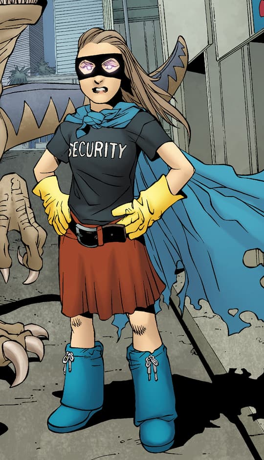 Molly Hayes in a makeshift superhero costume.
