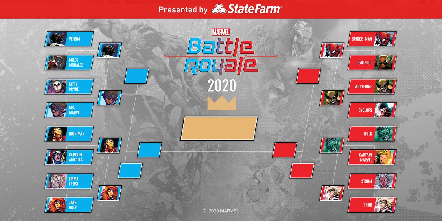 Marvel Battle Royale 2020 Round 1 Official Bracket Tournament Standings