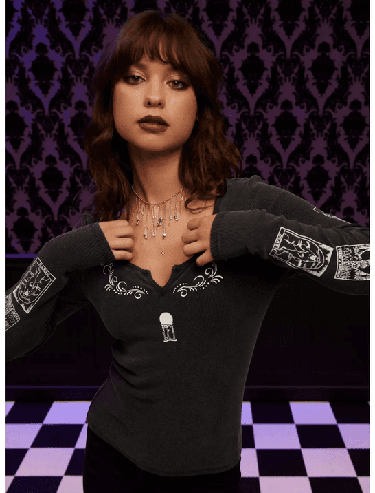 Her Universe Marvel Agatha All Along Tarot Card Girls Long-Sleeve Top