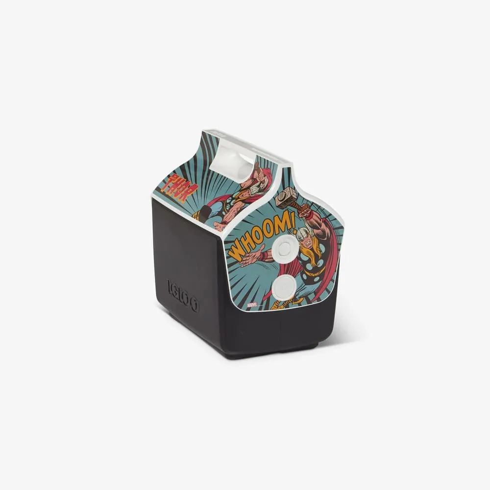 Thor Cooler / shop it <a href=https://www.igloocoolers.com/products/marvel-thor-little-playmate-cooler>here</a>