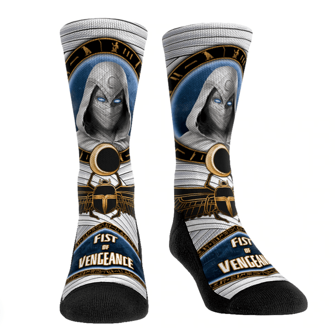Moon Knight Sideplot socks / shop it <a href=https://rockemsocks.com/products/moon-knight-moon-knight-sideplot>here</a>