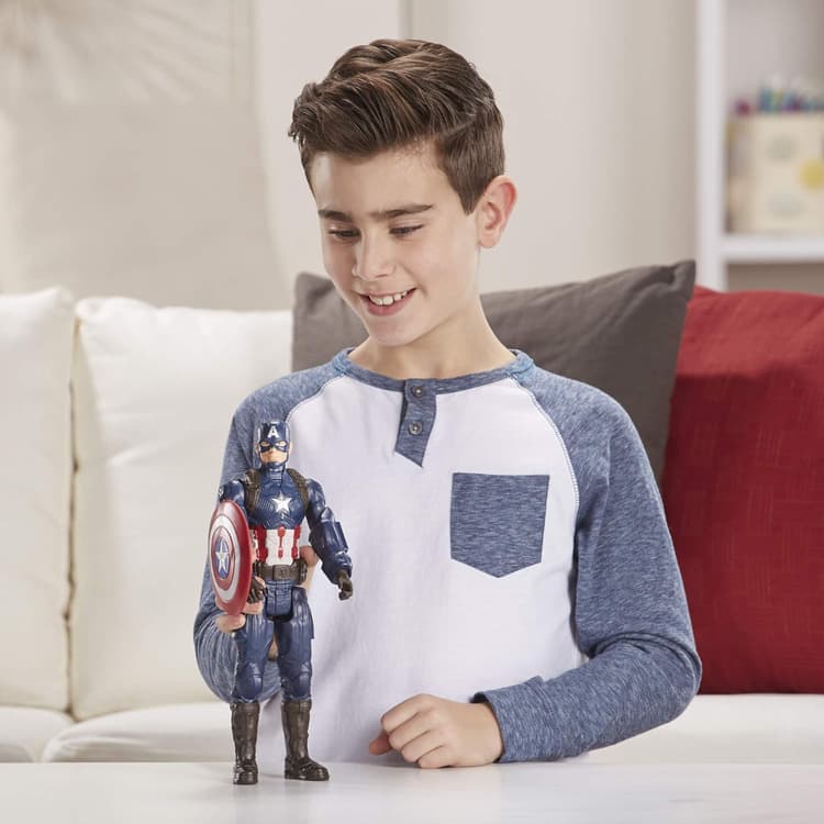 Marvel Avengers: Endgame Titan Hero Series Captain America 12"-Scale Super Hero Action Figure Toy with Titan Hero Power Fx Port