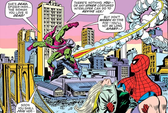 The Green Goblin gloats about Gwen Stacy’s death.