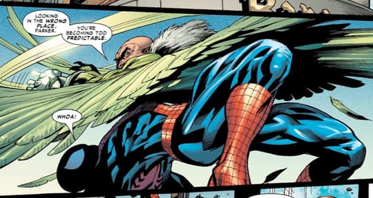 Vulture fighting Spider-Man, his biggest enemy, again.