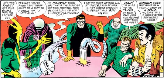 Vulture allied himself with other Spider-Man villains at the behest of Doctor Octopus to form the Sinister Six.