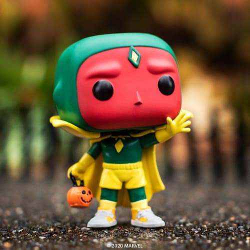 <a href="https://www.hottopic.com/product/funko-marvel-wandavision-pop-halloween-vision-vinyl-bobble-head/14303564.html">WandaVision Pop! Halloween Vision Bobble Head</a>/ Hot Topic