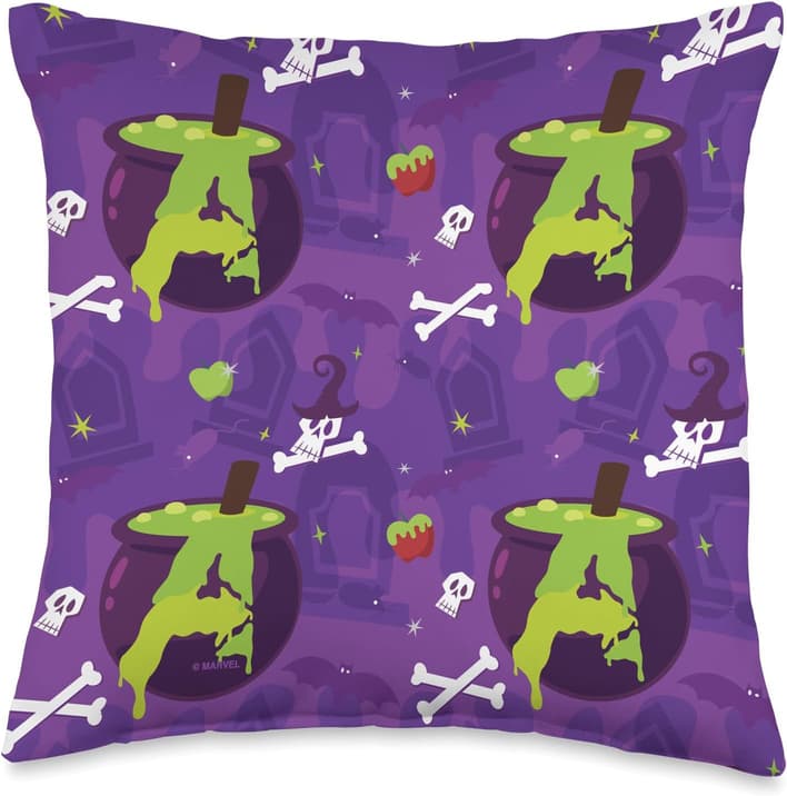 Marvel Avengers Poison Cauldron Halloween Purple Throw Pillow, 16x16, Multicolor