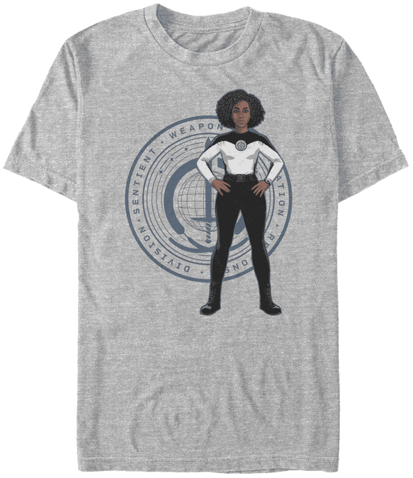 <a href="https://www.hottopic.com/product/marvel-wandavision-rambeau-badge-t-shirt/15240754.html">Monica Rambeau Badge T-Shirt</a> / Hot Topic