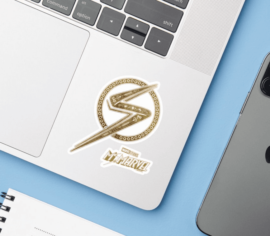 Ms. Marvel sticker / shop it <a href=https://www.zazzle.com/ms_marvel_ornate_pattern_logo_sticker-256493302521350802>here</a>
