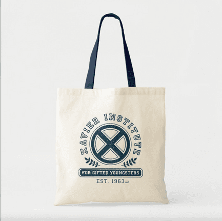 X-Men Worn Xavier Institute Collegiate Graphic Tote Bag