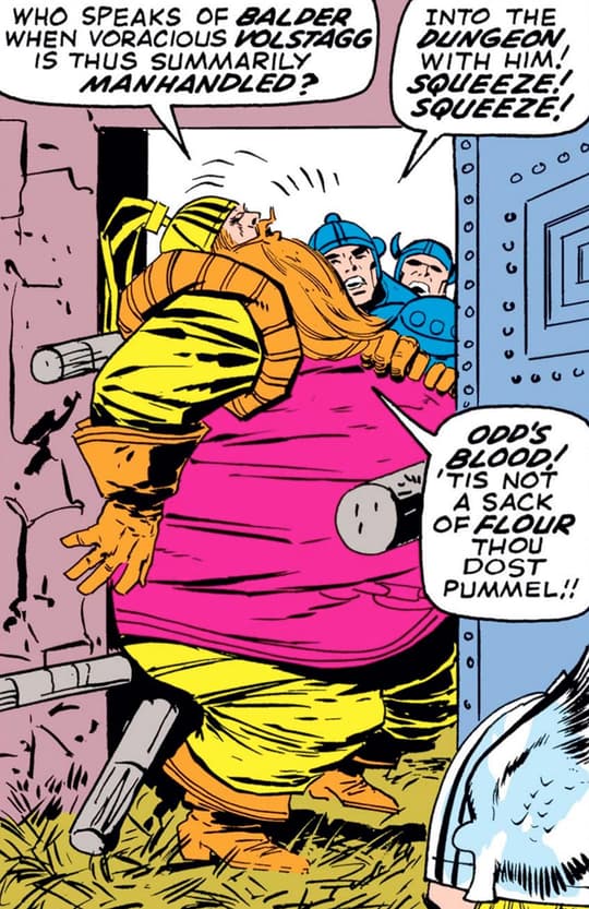 Volstagg the Enormous unable to fit into a dungeon