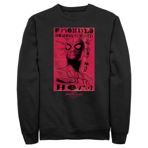 Marvel Men's Marvel Spider-Man: No Way Home Friendly Neighborhood Hero Red Sweatshirt