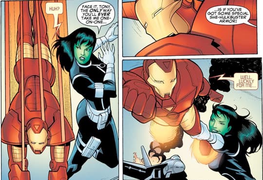 She-Hulk and Iron Man butt heads