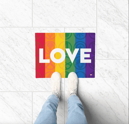 Marvel Super Hero "Love" Rainbow Brick Doormat