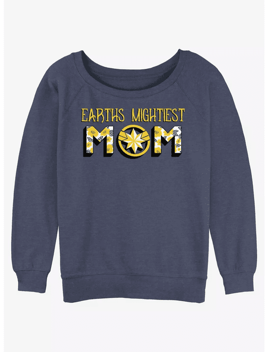 Marvel Captain Marvel Earths Mightiest Mom Womens Slouchy Sweatshirt